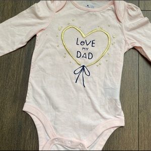 NEW BabyGap “Love My Dad” long sleeve bodysuit